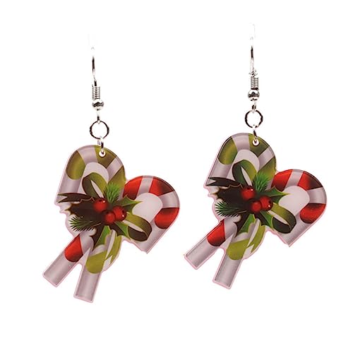 Homoyoyo 4paare Weihnachtsohrringe Festliche Kunststoff-ohrhänger Modische Ohrhaken Weihnachtsschmuck Ohrringe Für Frauen Mädchen Zufälliger Stil von Homoyoyo