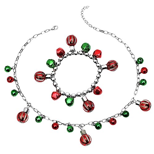 Homoyoyo Weihnachtsschmuck Set Damen Vintage Halskette und Glocken Armband Bunt Festlich für Party und Feiertage Homoyoyo Weihnachtsschmuck Set Damen Vintage Halskette und Glocken Armband Bunt Festlich für Party und Feiertage von Homoyoyo