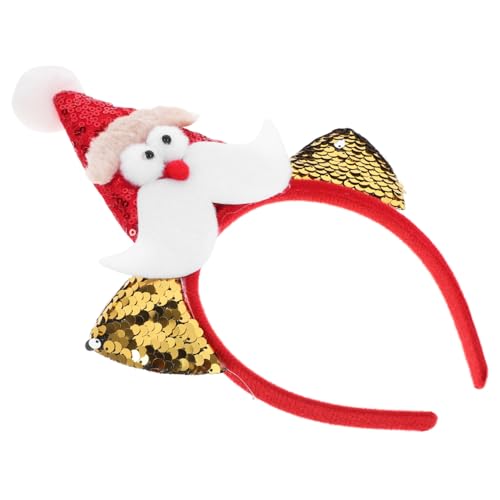 Homoyoyo Weihnachtsstirnband leuchten weihnachtsstirnbänder weihnachtshaarschmuck frauen weihnachts haarschmuck weihnachtskopfschmuck Party-Haar-Accessoire Haarpflegezubehör Plastik Golden von Homoyoyo