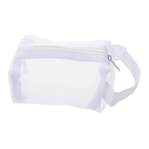 Homoyoyo Netz-Kosmetiktasche Mit Reißverschluss Kompakte Reiseaufbewahrungstasche Make-up-Organizer Für Damen Atmungsaktive Schmuckbeutel Für Lippenstifte Und Pinsel Weiß Tragbar Für von Homoyoyo