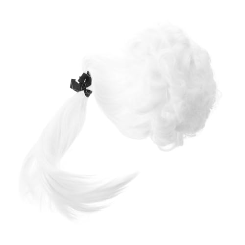 Homoyoyo Weißer Richter Perücke Für Cosplay Und Partys Elegante Wiederverwendbare Perücke Für Anwälte Und Gerichtsdarstellungen Realistisches Design Für Bühnenauftritte Und Kostüme von Homoyoyo