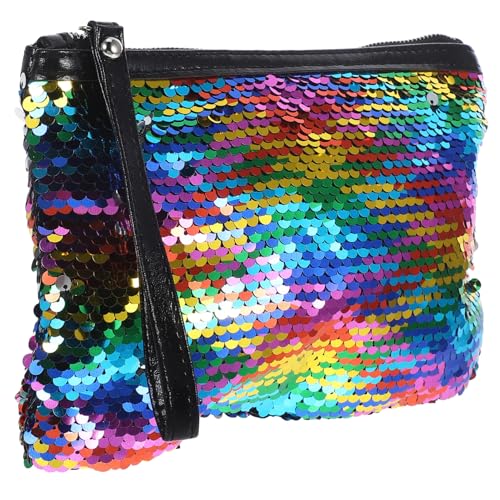 Homoyoyo Wendbare Pailletten Kosmetiktasche mit Farbwechsel Glitzer Schminktasche Handtasche Klein für Damen Reise Make Up Aufbewahrung von Homoyoyo