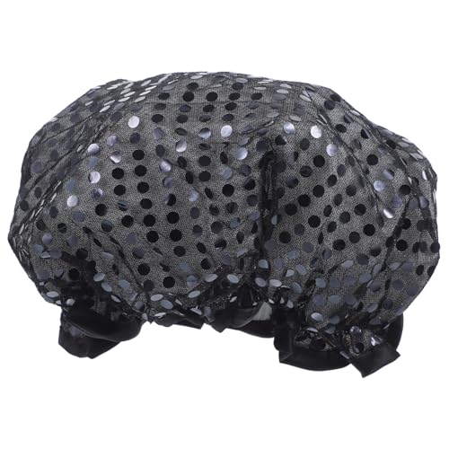 Homoyoyo Wiederverwendbare Wasserdichte Duschhaube mit Elastischem für Damen und Große Doppellagige Badekappe aus Peva mit Pailletten Vielseitig für Dusche Reisen und Haarschutz von Homoyoyo