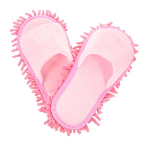 Homoyoyo Winter Chenille Mop Slippers Unisex Rutschfest Waschbar Hausschuhe Offen Zehen Geeignet für Fliesen Vinylböden Komfortable Putzpantoffeln für Damen und Herren von Homoyoyo