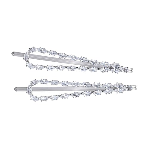 Homoyoyo Zirkonia Haarnadeln Silber Seitenhaarklammer für Damen Vielseitiges Haarstyling Zubehör Metallspangen für Alltag und Besondere Anlässe von Homoyoyo