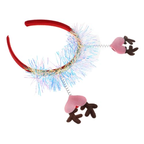 Homoyoyo Elch Geweih Haarreifen Glitzerndes Weihnachts Stirnband Mit Herz Weihnachts Haarband Für Party Urlaubs Stirnband Für Feiertage von Homoyoyo