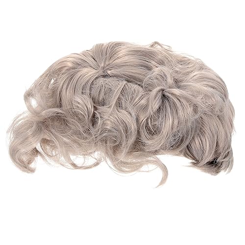 Homoyoyo lockige haarperücke Perücken Halloween -Party Leistungsperücke Oma Kostüm Kostümerperücke Oma Outfit Perücke Cosplay-Partykleid Oma Perücke Light Grey von Homoyoyo