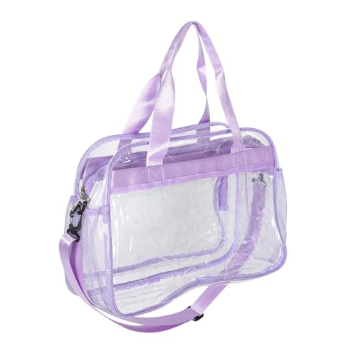Homoyoyo transparente Umhängetasche genehmigen Toilettenartikel Reisetasche Tasche für Maskenbildner Strandtasche transparente Kosmetiktasche Reisegeldbörse klarer Turnbeutel PVC Violett von Homoyoyo