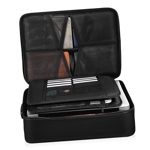 Homoyoyo wasserdichte Dokumententasche tragbar Beständig für groß Code Ordner Feuerfeste Dokumentenmappe Inhaber eines Reisedokuments Glasfasergewebe aus flüssigem Silikon Schwarz von Homoyoyo