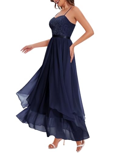 Homrain Damen Bridal Brautkleideres Unendlichkeitskleid Transfürm Maxikleid Prom Cocktailkleider Abendkleider Kleid, Marine XL von Homrain