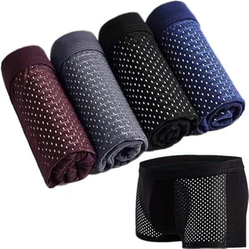 INSTR Boxhero Boxershorts aus Bambusfaser Boxhero Boxershorts Bambus Coole Unterwäsche Box Hero Unterwäsche 4tlg (Color : 4pcs-a, Size : XL) von Homry