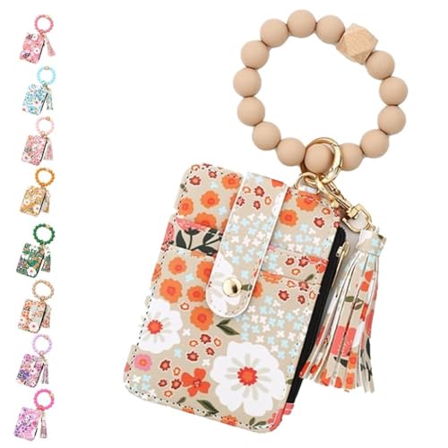 Homtrator Damen Boho Perlen Portemonnaie, Armband Schlüsselanhänger Portemonnaie, Boho Perlen Portemonnaies Schlüsselanhänger(A) von Homtrator