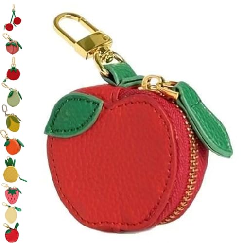 Homtrator Kirsche Geldbörse Schlüsselanhänger, Obst Mini Geldbörse Schlüsselanhänger, Obst Tasche Charm Süßes Erdbeer Geschenk(C) von Homtrator