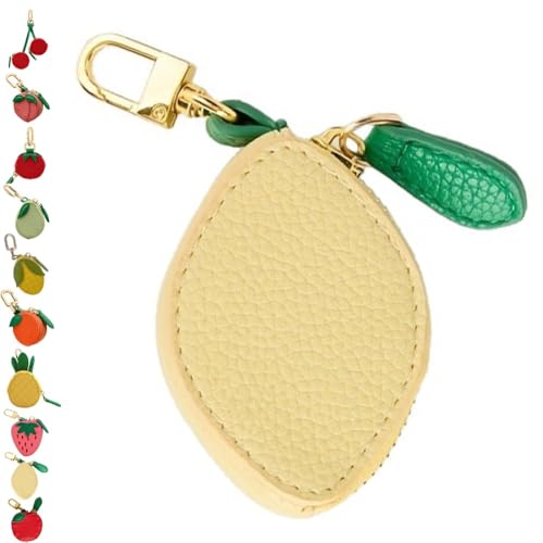 Homtrator Kirsche Geldbörse Schlüsselanhänger, Obst Mini Geldbörse Schlüsselanhänger, Obst Tasche Charm Süßes Erdbeer Geschenk(D) von Homtrator