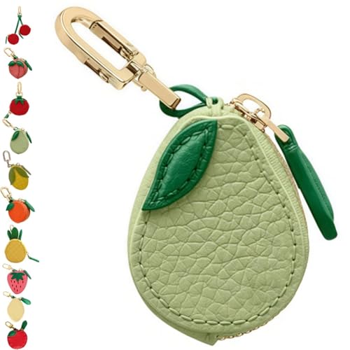 Homtrator Kirsche Geldbörse Schlüsselanhänger, Obst Mini Geldbörse Schlüsselanhänger, Obst Tasche Charm Süßes Erdbeer Geschenk(E) von Homtrator