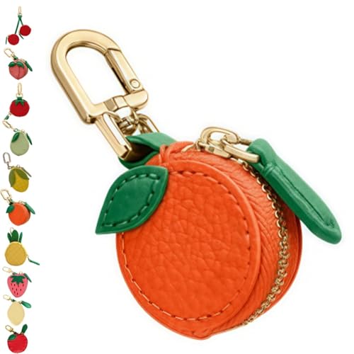 Homtrator Kirsche Geldbörse Schlüsselanhänger, Obst Mini Geldbörse Schlüsselanhänger, Obst Tasche Charm Süßes Erdbeer Geschenk(F) von Homtrator
