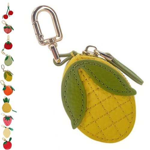 Homtrator Kirsche Geldbörse Schlüsselanhänger, Obst Mini Geldbörse Schlüsselanhänger, Obst Tasche Charm Süßes Erdbeer Geschenk(I) von Homtrator