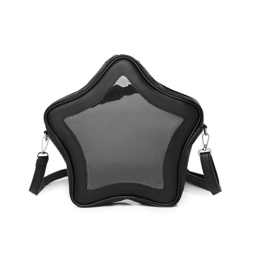 Homvik Star Ita Bag Stars Pins Rucksack niedlich ästhetisch Y2K Crossbody Tasche Ita Einsatz Display Handtasche PU-Leder für den täglichen Gebrauch, Schwarz, M von Homvik