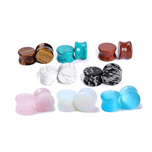 Homxi 16er Set Ohr Plug Herren 10mm,Plug Ohr Stein 00G Plugs Herren Mehrfarbig Stein Piercing Tunnel Set Mehrfarbig von Homxi