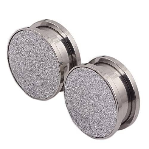 Homxi 2 Stück Herren Tunnel 5mm, Chirurgenstahl Plug 4G Rund Mit Matt Ohrringe Set Silber von Homxi