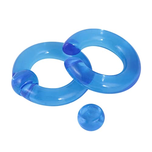 Homxi 2er 5mm Ohr Tunnel,Flesh Tunnel Acryl Ohrstecker Plug Herren 4G Hoop mit Kugel Ohren Tunnel Set Hellblau von Homxi