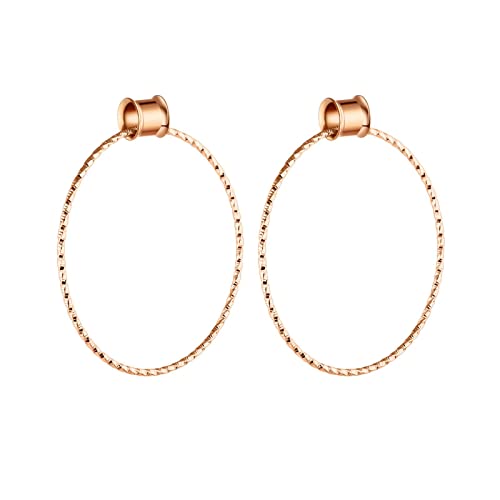 Homxi 2er Plugs Ohr 10mm,Plug Edelstahl Ohr 00G Ohrring Damen Modern Plug mit Großem Hoop Piercing Tunnel Set Rosegold Homxi 2er Plugs Ohr 10mm,Plug Edelstahl Ohr 00G Ohrring Damen Modern Plug mit Großem Hoop Piercing Tunnel Set Rosegold von Homxi