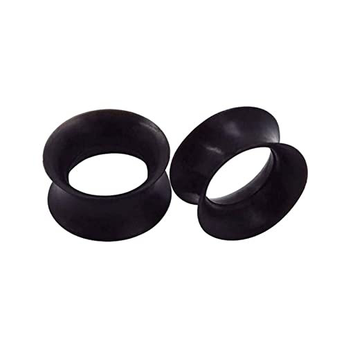 Homxi 2er Tunnel Ohrring 25mm,Tunnel Ohrringe Silikon 1 inch Ohrringe Tunnel Herren Hoop Plugs Ohr Set Schwarz von Homxi