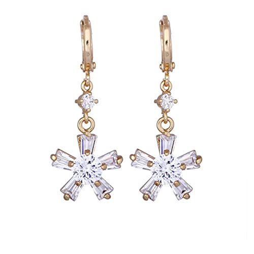 Homxi 9 Karat Gold Ohrringe Hochzeit Damen, Blume mit Moissanit, Schmuck Frauen Ohrringe Gold von Homxi