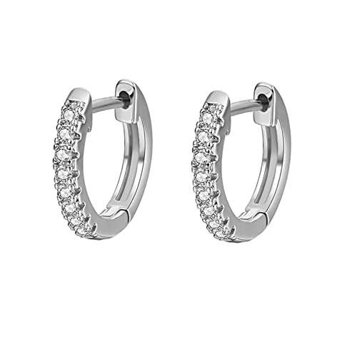Homxi 9K Weißgold Ohrringe Hochzeit Damen, Rund mit Moissanit, Schmuck Ohrringe Damen Silber von Homxi