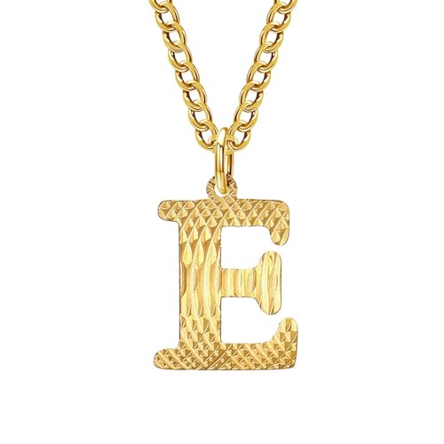 Homxi Anhänger Kette Gold Herren Damen,Damen Kette Edelstahl Anhänger Buchstabe E Kette Anhänger Gold von Homxi