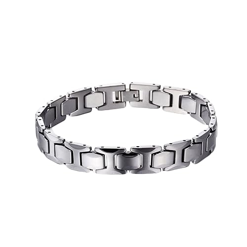 Homxi Armbänder Silber Herren,Armreifen Herren Wolframcarbid 11MM Uhrenarmband Kette Armbänder Herren 20.5CM von Homxi