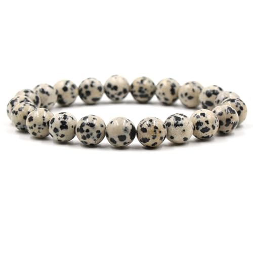 Homxi Armband Männer Frauen Stein,Bead Armband Damen 10MM Perlen Naturstein Armband Perlen Herren Beige Schwarz von Homxi