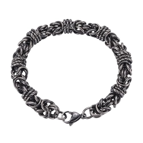 Homxi Armband Silber Herren,Herrenarmband Edelstahl Byzantinische Kette Herren Armband 23.5 CM von Homxi