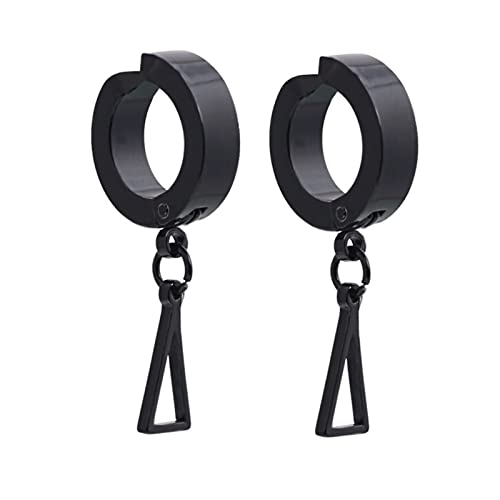 Homxi Clips Ohrringe Damen Herren,Ohrringe Edelstahl Schwarz Stecker Hoop mit Dreieck Clip Ohrringe Damen Stil 7 Homxi Clips Ohrringe Damen Herren,Ohrringe Edelstahl Schwarz Stecker Hoop mit Dreieck Clip Ohrringe Damen Stil 7 von Homxi