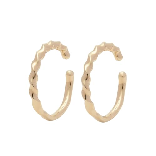 Homxi Damen 9K Gelbgold Ohrringe Hochzeit, C-Form, Schmuck Ohrclips Ohrringe Damen Gold von Homxi