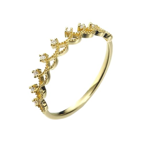 Homxi Damen Eheringe Ringe 9K Gelbgold, Einfache Rund, Gold Damen Ring Eheringe Verlobungsringe Gr. 63 (20.1) von Homxi