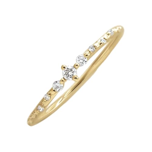 Homxi Damen Eheringe Ringe Gold 18 Karat, Einfache Rund mit Moissanit, Gold Damen Ringe Verlobungsringe Eheringe Groß 62 (19.7) von Homxi