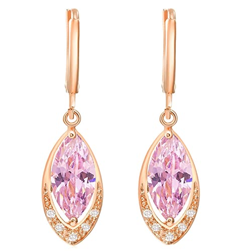 Homxi Damen Gold Ohrringe Hochzeit 14K, Marquise mit Citrin und Moissanit, Schmuck Damen Ohrringe Gold Gelb von Homxi