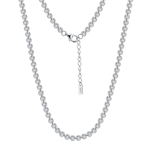 Homxi Damen Halskette Anhänger Silber,925 Silber Halskette Anhänger Damen Kette mit Zirkonia 3MM Anhänger Kette Silber von Homxi