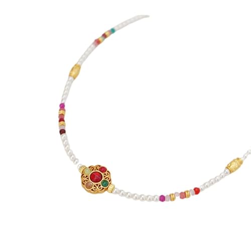 Homxi Damen Halskette Weiß,Kette Mädchen Vergoldet Perlenkette Damen Anhänger Kette Weiß Homxi Damen Halskette Weiß,Kette Mädchen Vergoldet Perlenkette Damen Anhänger Kette Weiß von Homxi