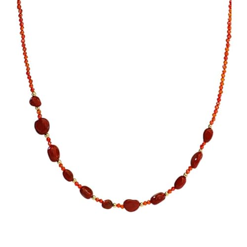 Homxi Damen Kette Rot,Anhänger Kette Vergoldet Damen Perlenkette Kette Anhänger Damen Rot Homxi Damen Kette Rot,Anhänger Kette Vergoldet Damen Perlenkette Kette Anhänger Damen Rot von Homxi