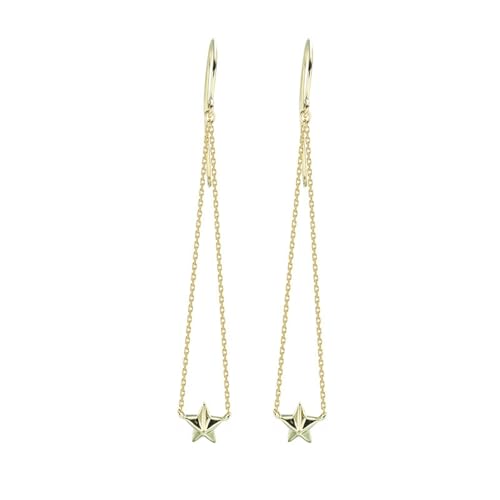 Homxi Damen Ohrringe 18 Karat (750) Gelbgold, Stern mit Quaste, Gold Damen Ohrringe Hänger von Homxi