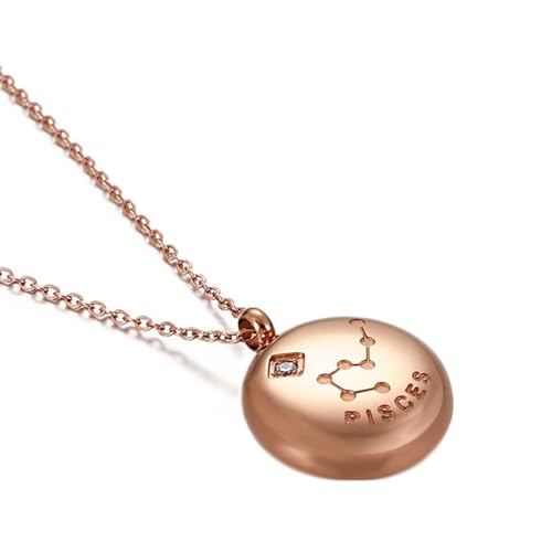 Homxi Damen Rosegold Halskette Anhänger,Kette Anhänger Edelstahl Mädchen Fische mit Zirkonia Anhänger Kette Rosegold von Homxi