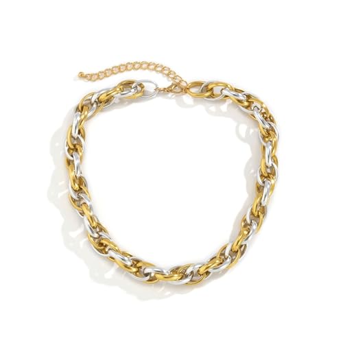 Homxi Damen Silber Gold Halskette mit Anhänger,Vergoldet Halskette Anhänger Frauen Einzelne Kette Anhänger Kette Silber Gold von Homxi