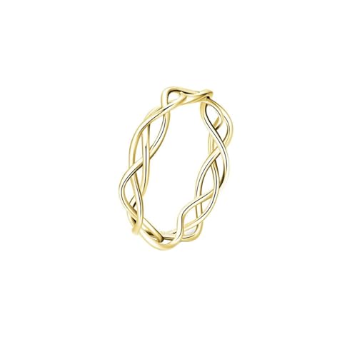 Homxi Damen Trauring Gelbgold Ring 375, Hohl Geometrie, Eheringe und Verlobungsringe Damen Ring Gold Größe 63 (20.1) von Homxi