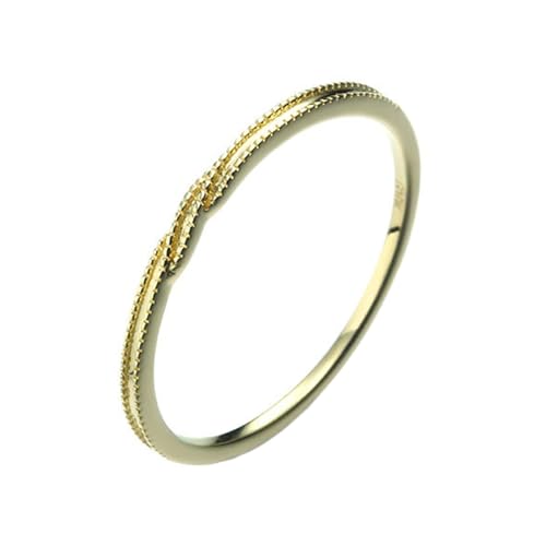 Homxi Damen Verlobungsring Ring Gelbgold 9K, Einfache Rund, Gold Eheringe Verlobung Damen Ringe Gr. 52 (16.6) von Homxi