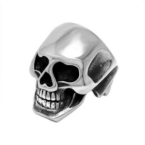 Homxi Edelstahl Ringe für Herren Gravur,Totenkopf 28.3MM Silber Ring Herren Ring für Herren Gr. 65 (20.7) von Homxi