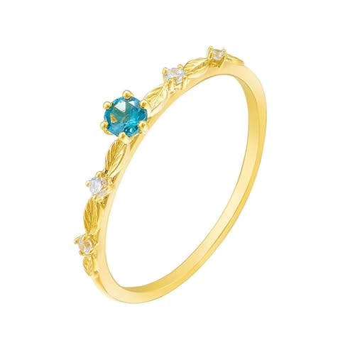 Homxi Eheringe Damen Ringe 9 Karat Gold, Rund mit Kreierter Topas und Moissanit, Damen Verlobung Gold Ring Gr. 63 (20.1) von Homxi