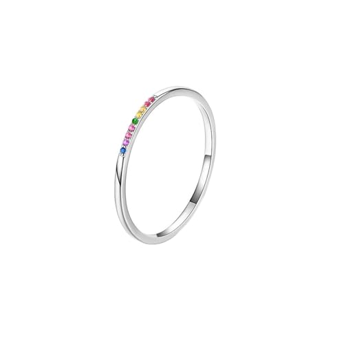 Homxi Eheringe Ring Damen Weißgold 18 Karat, Einfach Rund mit Zirkonia, Eheringe und Verlobungsringe Damen Ring Silber Gr 65 (20.7) von Homxi