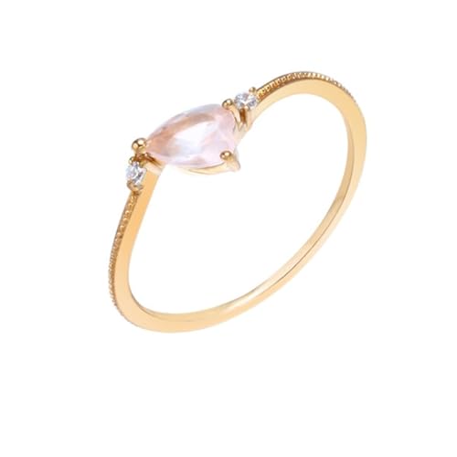 Homxi Eheringe Ringe 375 Rosegold Damen, Herz mit Kristall und Moissanit, Rosegold Verlobung Damen Ringe Gr 53 (16.9) von Homxi